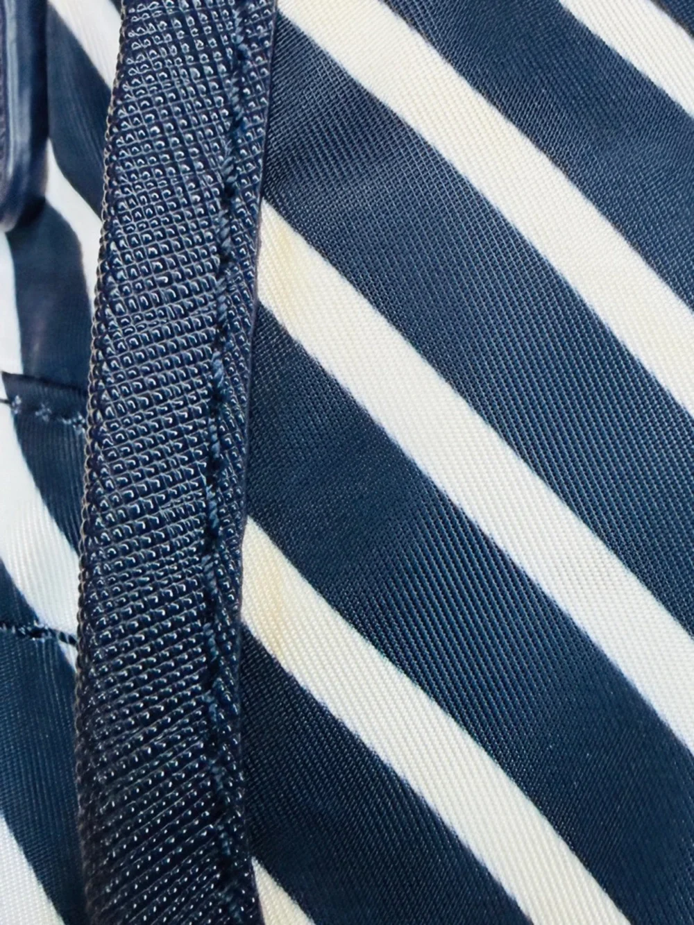 Tory Burch Navy and White Striped Crossbody Bag